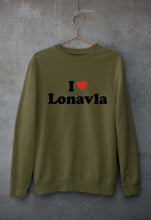Load image into Gallery viewer, I Love Lonavla Unisex Sweatshirt for Men/Women-Olive Green-Ektarfa.online