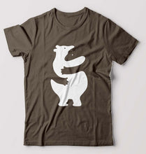 Load image into Gallery viewer, Hippo Dolphin Hug T-Shirt for Men-Olive Green-Ektarfa.online