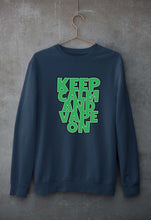 Load image into Gallery viewer, keep calm and vape on Unisex Sweatshirt for Men/Women-Navy Blue-Ektarfa.online