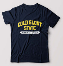 Load image into Gallery viewer, Varsity Cold Glory T-Shirt for Men-Navy Blue-Ektarfa.online