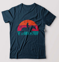Load image into Gallery viewer, Horse Riding T-Shirt for Men-Petrol Blue-Ektarfa.online