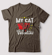 Load image into Gallery viewer, Cat T-Shirt for Men-Olive Green-Ektarfa.online