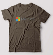 Load image into Gallery viewer, Microsooft T-Shirt for Men-Olive Green-Ektarfa.online