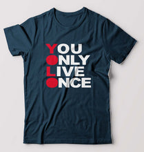 Load image into Gallery viewer, You Live Only Once(YOLO) T-Shirt for Men-Petrol Blue-Ektarfa.online
