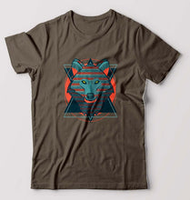 Load image into Gallery viewer, Fox Wolf T-Shirt for Men-Olive Green-Ektarfa.online