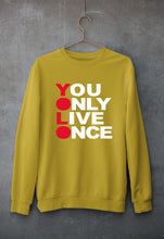 Load image into Gallery viewer, You Live Only Once(YOLO) Unisex Sweatshirt for Men/Women-Mustard Yellow-Ektarfa.online