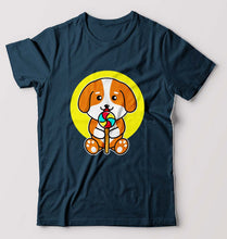 Load image into Gallery viewer, Puppy T-Shirt for Men-Petrol Blue-Ektarfa.online