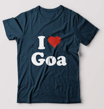 Load image into Gallery viewer, I Love Goa T-Shirt for Men-Petrol Blue-Ektarfa.online