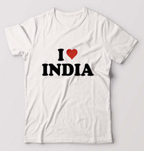 Load image into Gallery viewer, I Love India T-Shirt for Men-White-Ektarfa.online