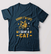 Load image into Gallery viewer, Cat Lover T-Shirt for Men-Petrol Blue-Ektarfa.online