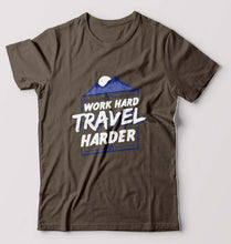Load image into Gallery viewer, Travel Harder T-Shirt for Men-Olive Green-Ektarfa.online