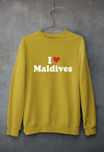 Load image into Gallery viewer, I Love Maldives Unisex Sweatshirt for Men/Women-Mustard yellow-Ektarfa.online