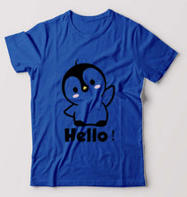 Load image into Gallery viewer, Penguin Hello T-Shirt for Men-Royal Blue-Ektarfa.online