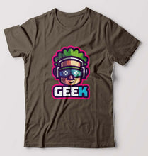 Load image into Gallery viewer, Geek T-Shirt for Men-Olive Green-Ektarfa.online