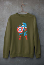 Load image into Gallery viewer, Captain America Superhero Unisex Sweatshirt for Men/Women-Olive Green-Ektarfa.online