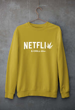 Load image into Gallery viewer, Netflix Weed & Chill Unisex Sweatshirt for Men/Women-Mustard Yellow-Ektarfa.online