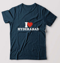 Load image into Gallery viewer, I Love Hyderabad T-Shirt for Men-Petrol Blue-Ektarfa.online