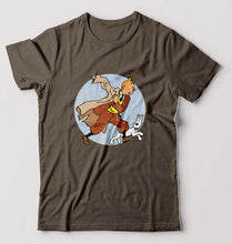 Load image into Gallery viewer, Tintin T-Shirt for Men-Olive Green-Ektarfa.online