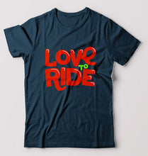Load image into Gallery viewer, Love to Ride T-Shirt for Men-Petrol Blue-Ektarfa.online