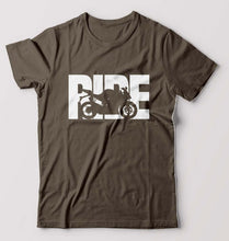 Load image into Gallery viewer, Ride Superbike T-Shirt for Men-Olive Green-Ektarfa.online