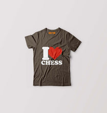 Load image into Gallery viewer, I Love Chess Kids T-Shirt for Boy/Girl-Olive Green-Ektarfa.online