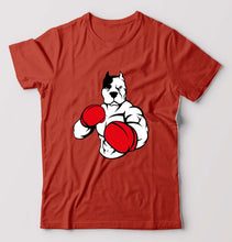 Load image into Gallery viewer, Pitbull Boxing T-Shirt for Men-Brick Red-Ektarfa.online