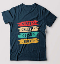 Load image into Gallery viewer, Fishing T-Shirt for Men-Petrol Blue-Ektarfa.online