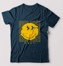 Load image into Gallery viewer, Good Vibes Emoji T-Shirt for Men-Navy Blue-Ektarfa.online