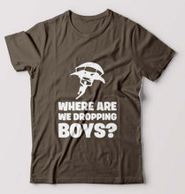 Load image into Gallery viewer, PUBG Where Are We Dropping Boys T-Shirt for Men-Olive Green-Ektarfa.online