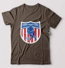 Load image into Gallery viewer, Federal Hockey League T-Shirt for Men-Olive Green-Ektarfa.online