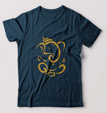 Load image into Gallery viewer, Ganpati JI(Ganesh) T-Shirt for Men-Petrol Blue-Ektarfa.online