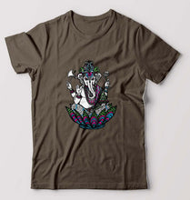 Load image into Gallery viewer, Psychedelic Ganesha T-Shirt for Men-Olive Green-Ektarfa.online