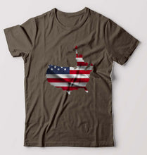 Load image into Gallery viewer, USA America T-Shirt for Men-Olive Green-Ektarfa.online