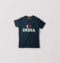 Load image into Gallery viewer, I Love India Kids T-Shirt for Boy/Girl-Petrol Blue-Ektarfa.online