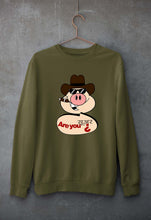 Load image into Gallery viewer, Pig Funny Unisex Sweatshirt for Men/Women-Olive Green-Ektarfa.online