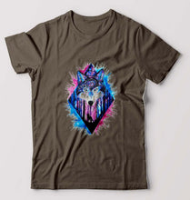 Load image into Gallery viewer, Wolf T-Shirt for Men-Olive Green-Ektarfa.online