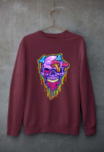 Load image into Gallery viewer, Trippy Psychedelic Skull Unisex Sweatshirt for Men/Women-Maroon-Ektarfa.online