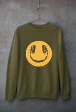 Load image into Gallery viewer, Emoji Headphone Music Unisex Sweatshirt for Men/Women-Olive green-Ektarfa.online