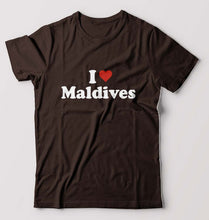 Load image into Gallery viewer, I Love Maldives T-Shirt for Men-Coffee Brown-Ektarfa.online