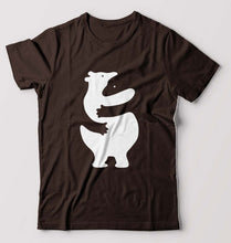 Load image into Gallery viewer, Hippo Dolphin Hug T-Shirt for Men-Coffee Brown-Ektarfa.online