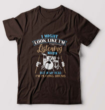 Load image into Gallery viewer, Drummer T-Shirt for Men-Coffee Brown-Ektarfa.online