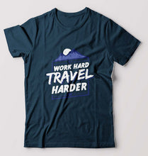 Load image into Gallery viewer, Travel Harder T-Shirt for Men-Petrol Blue-Ektarfa.online