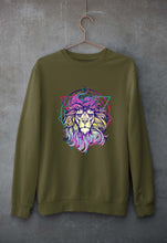 Load image into Gallery viewer, Psychedelic Lion Unisex Sweatshirt for Men/Women-Olive Green-Ektarfa.online