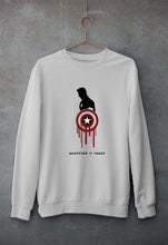 Load image into Gallery viewer, Captain America Superhero Unisex Sweatshirt for Men/Women-Grey Melange-Ektarfa.online
