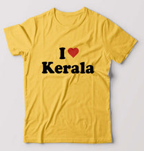 Load image into Gallery viewer, I Love Kerala T-Shirt for Men-Golden Yellow-Ektarfa.online