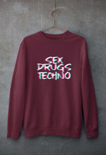 Load image into Gallery viewer, Sex Drugs Techno Unisex Sweatshirt for Men/Women-Maroon-Ektarfa.online