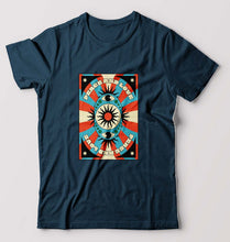 Load image into Gallery viewer, Psychedelic Peace and Love T-Shirt for Men-Petrol Blue-Ektarfa.online