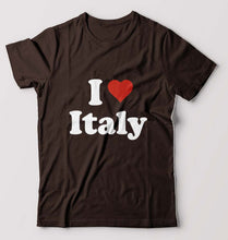 Load image into Gallery viewer, I Love Italy T-Shirt for Men-Coffee Brown-Ektarfa.online