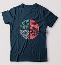 Load image into Gallery viewer, Sunset California T-Shirt for Men-Petrol Blue-Ektarfa.online