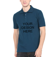 Load image into Gallery viewer, Customized-Custom-Personalized Polo T-Shirt for Men-Petrol Blue-Ektarfa.online